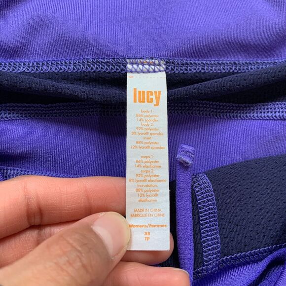 Lucy Skort Women XS Extra Small Purple Navy Reflective Curved Hem Stretch Panel - Picture 5 of 11